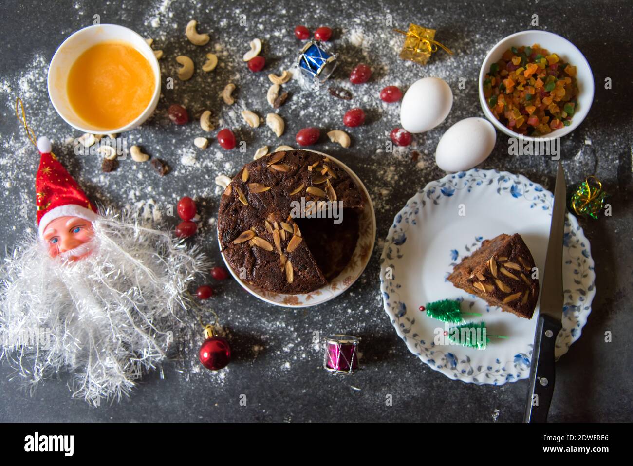 Dessert food item chocolate cakes. Top view Stock Photo