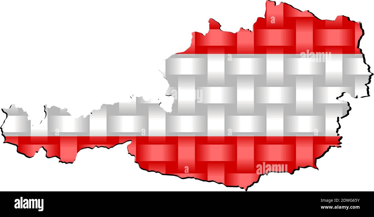 Austria Map - Illustration, Three dimensional Map of Austria Stock Vector