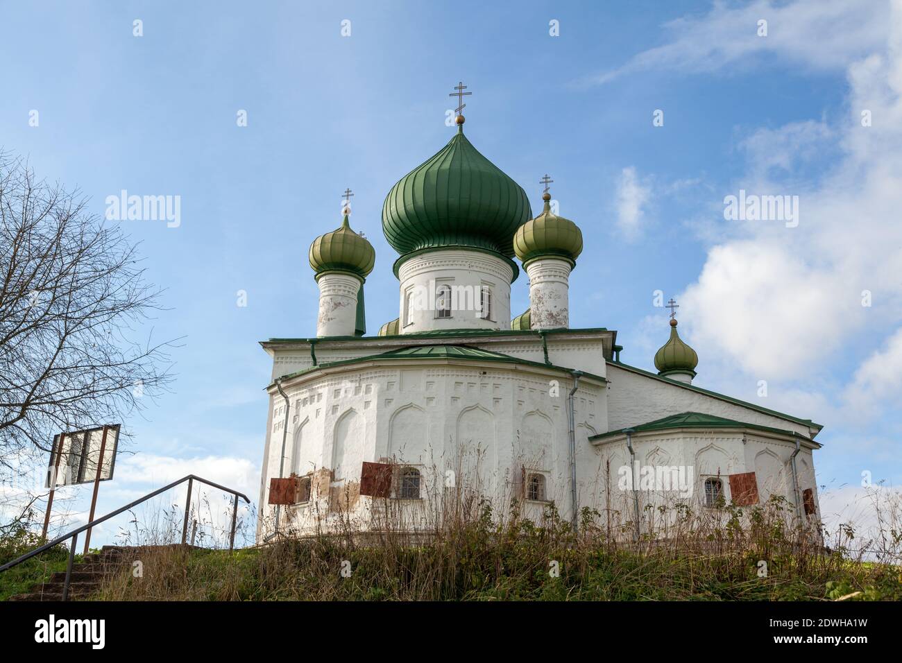 Church of St. John the Baptist on Malyshevaya Hill, Staraya Ladoga, Volkhovsky District of Leningrad Oblast, Russia. Stock Photo