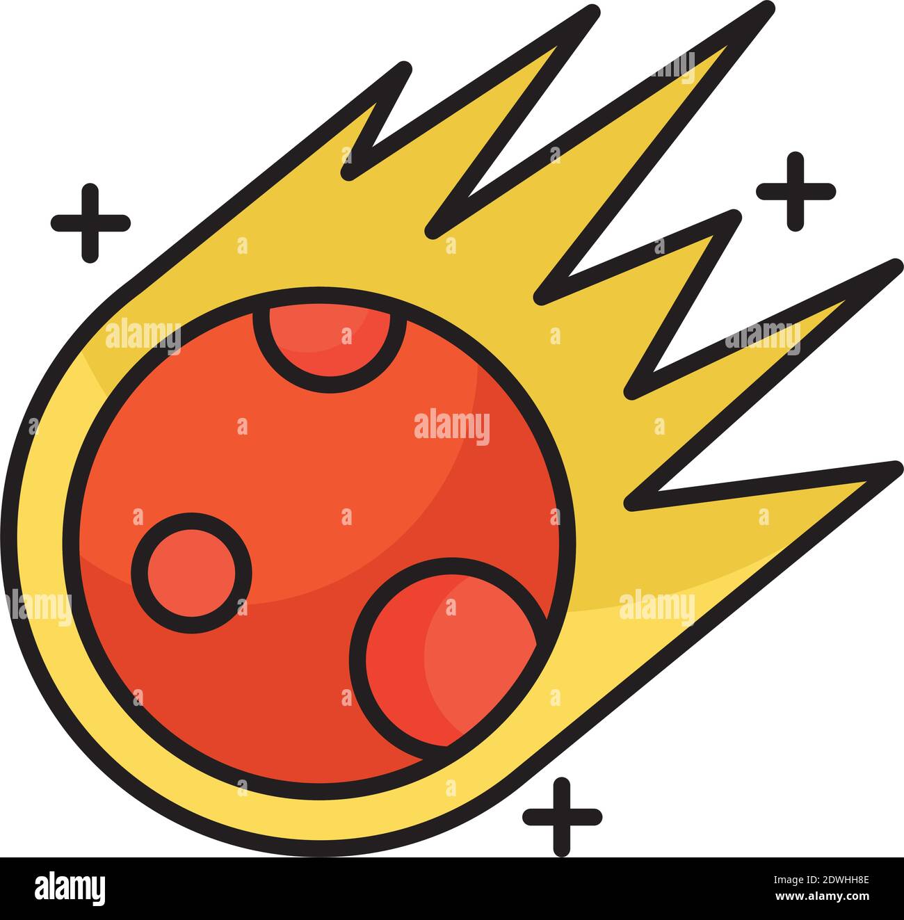 meteorite flying line and fill style icon Stock Vector Image & Art - Alamy