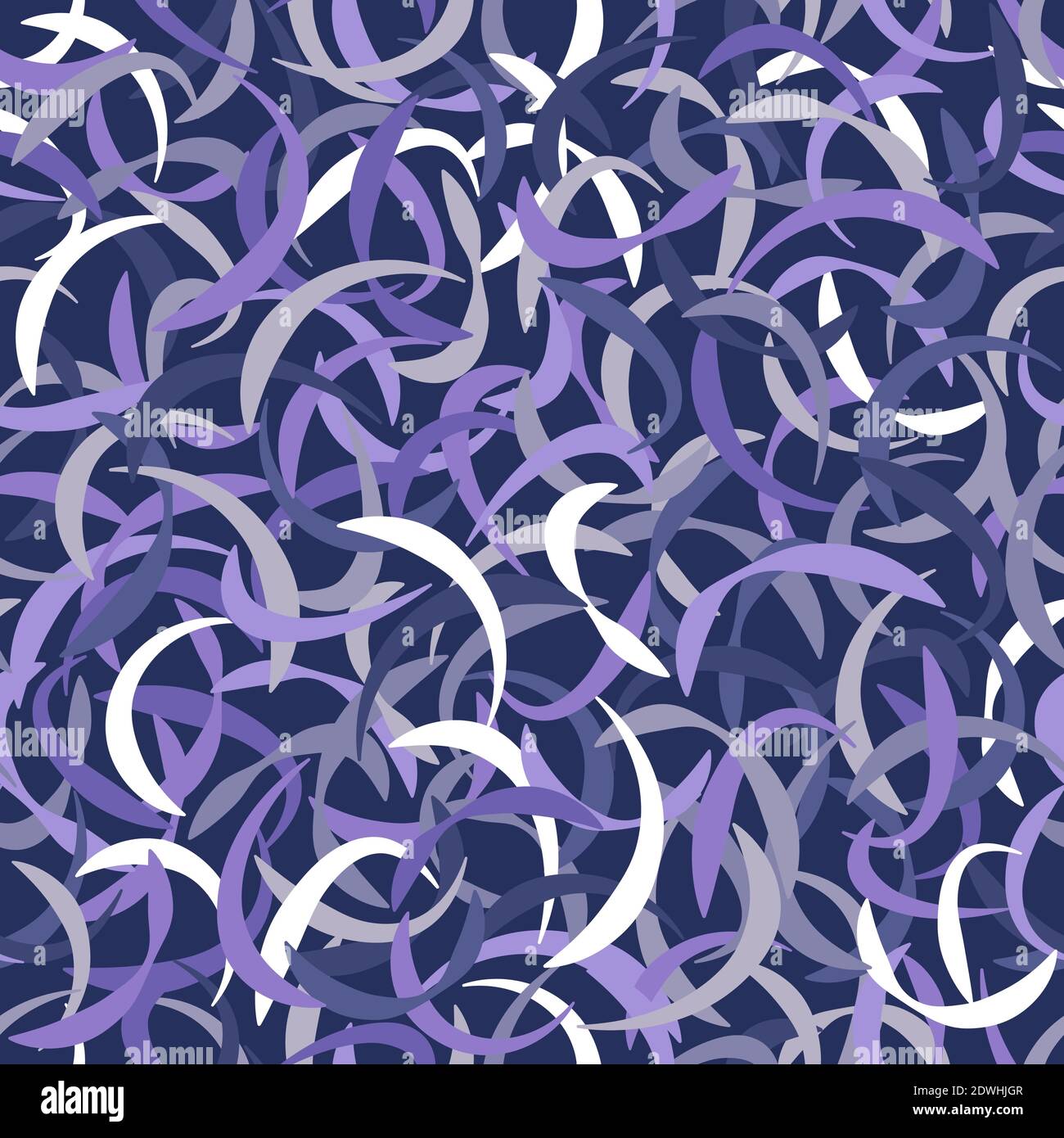 Seamless pattern with spirals drawn by hand with strict brush Stock Vector