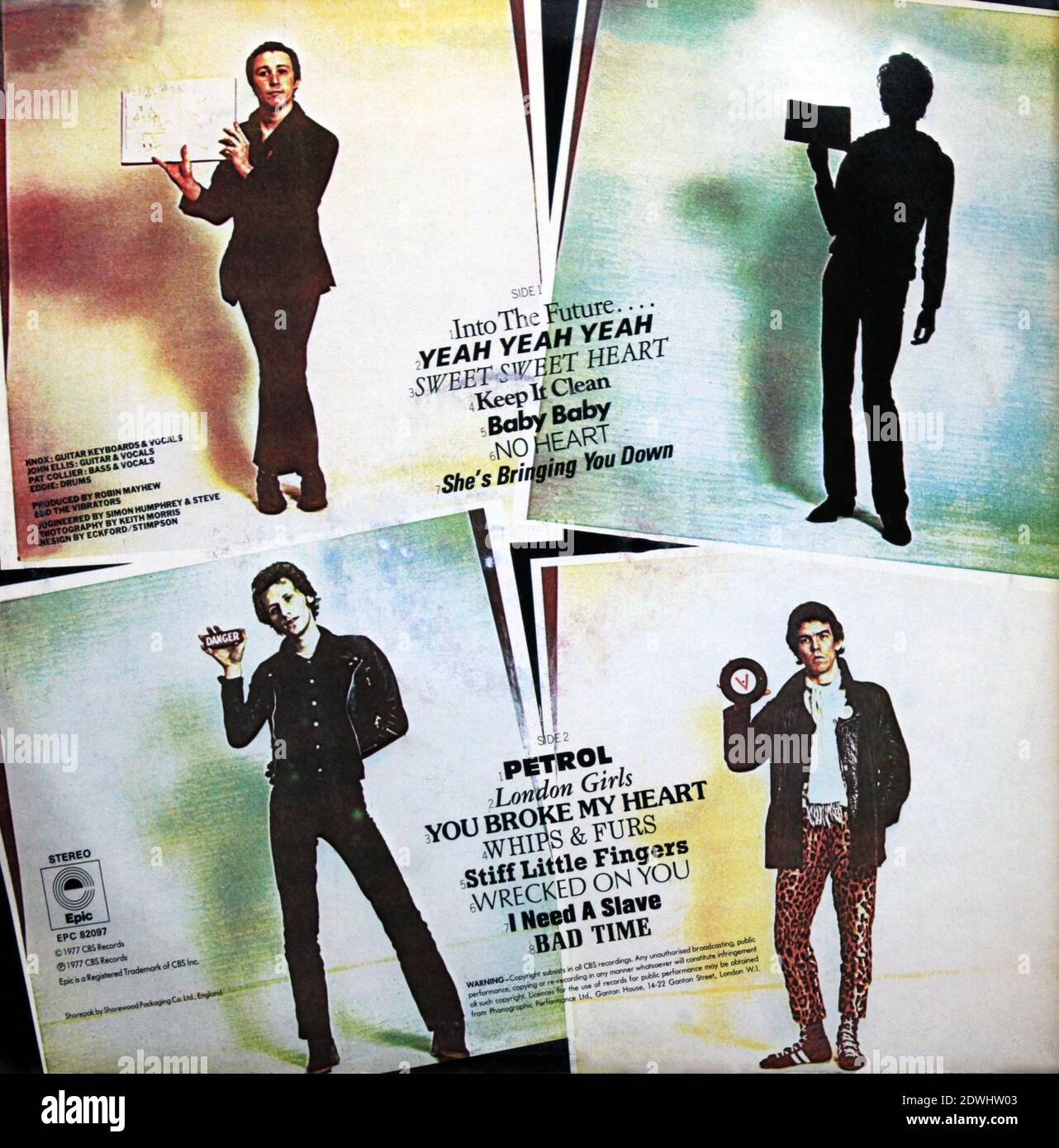 The Vibrators: 1977. LP back cover: Pure Mania Stock Photo - Alamy