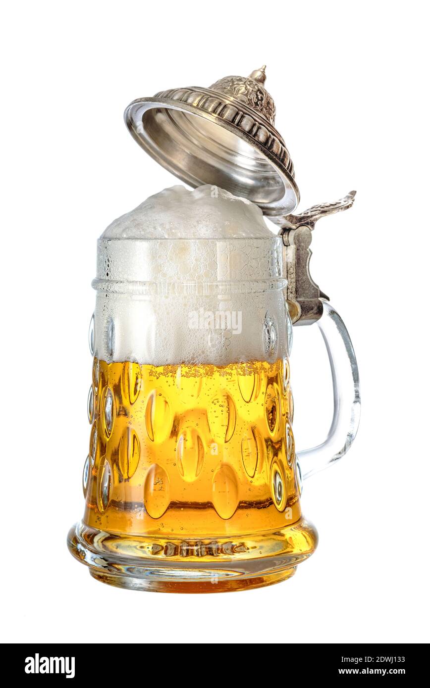 Traditional Bavarian, German, glass beer mug with clipping path Stock Photo  - Alamy