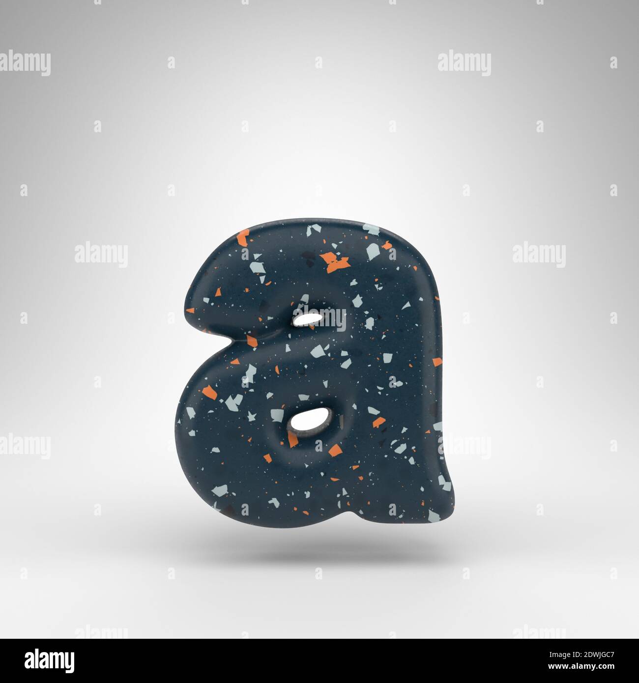 Letter A lowercase on white background. 3D rendered font with blue ...