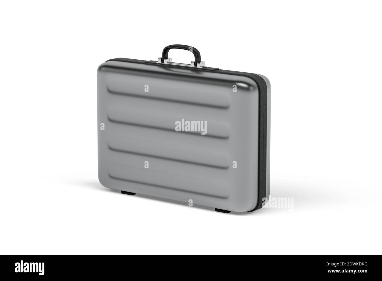 Metal briefcase with black plastic finish isolated on white background - 3d  render Stock Photo - Alamy