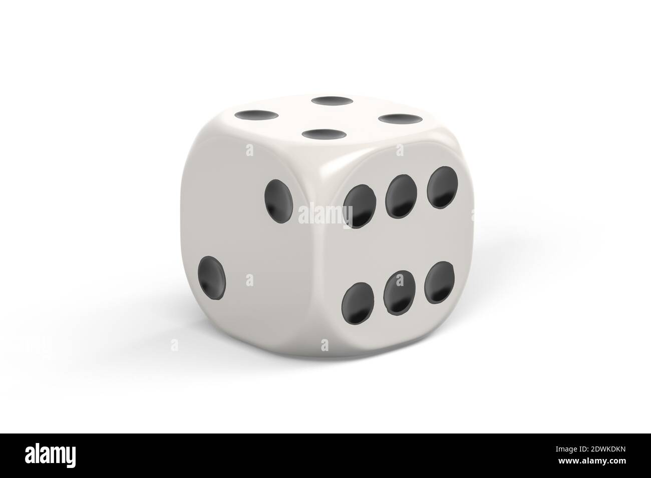 White dice isolated on white background - 3d render Stock Photo - Alamy