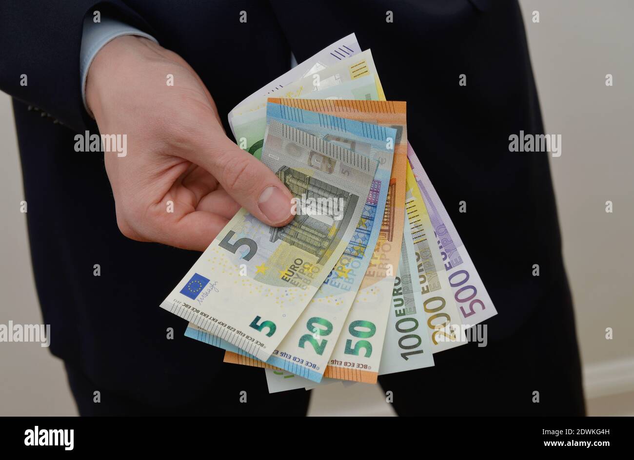 Hand Faecher Euroscheine Stock Photo