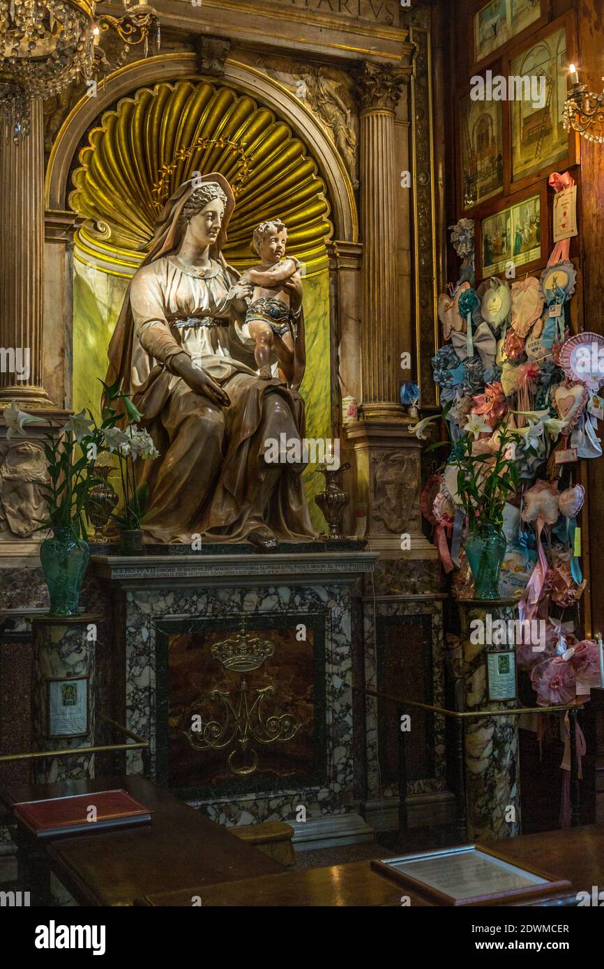 Madonna del Parto statue in the Basilica of S.Agostino in Campo Marzio. Rome, Lazio, Italy, Europe Stock Photo