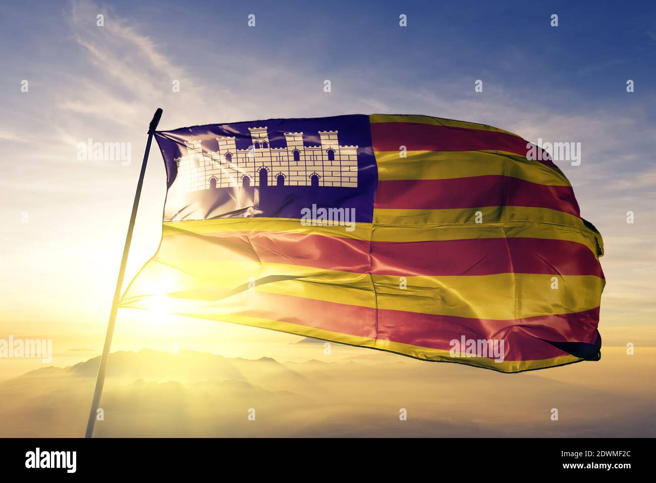 Official flag of balearic islands hi-res stock photography and images ...