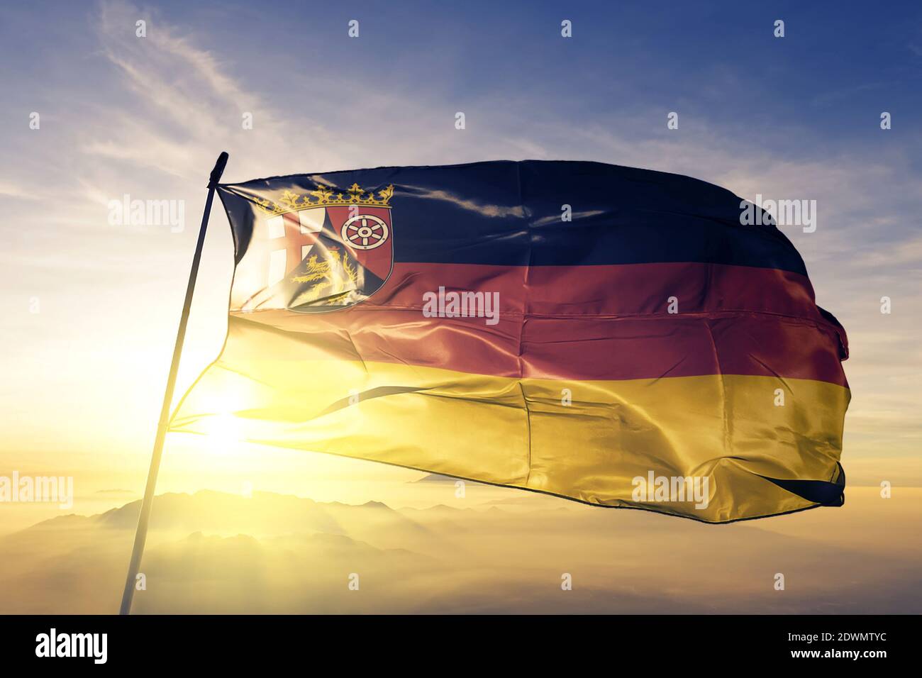 FahnenMax MM Rhénanie-Palatinat Drapeau/Drapeau UK - 150 x 90 cm