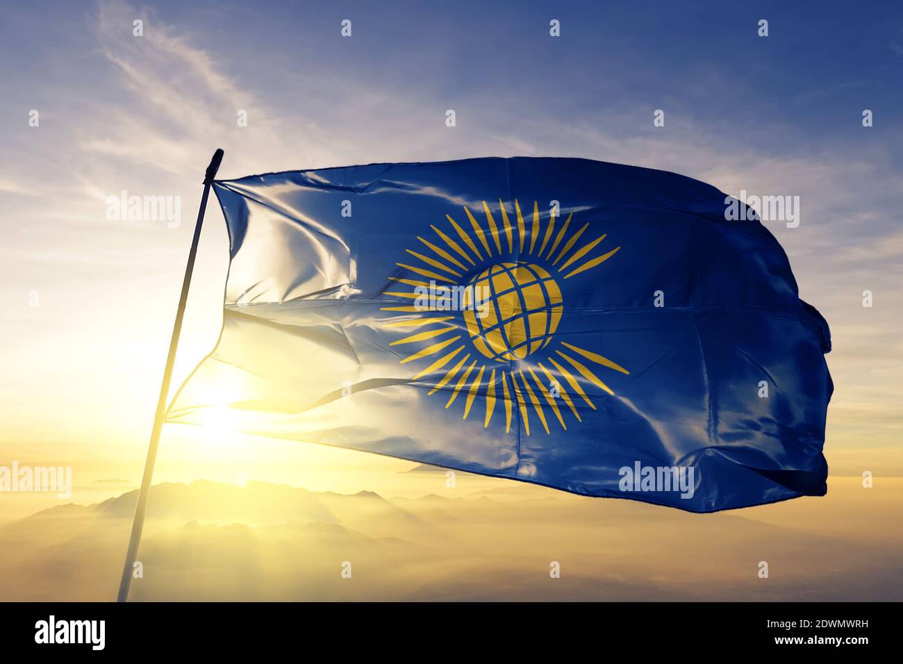 Commonwealth of Nations flag waving on the top Stock Photo