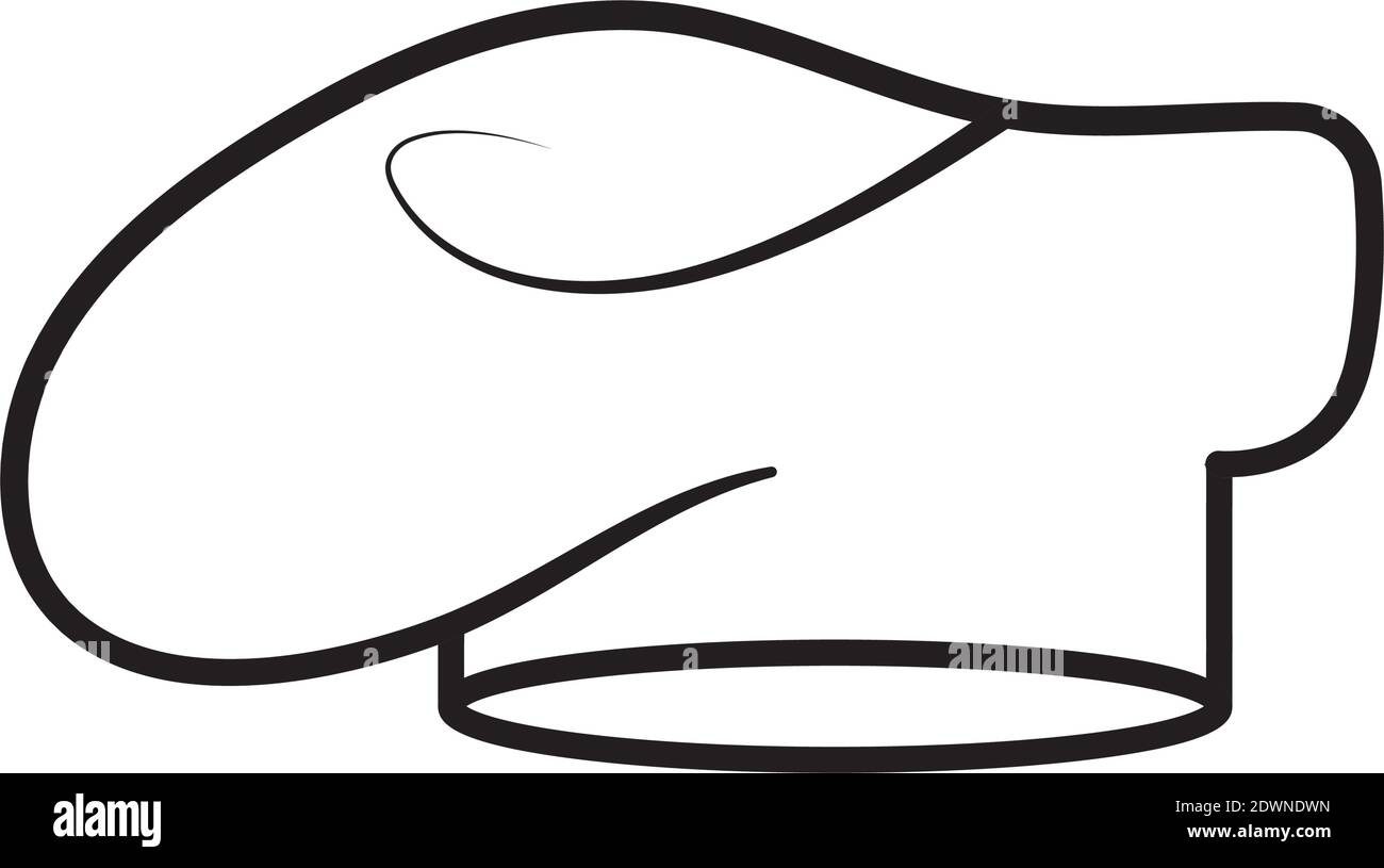 chef cap uniform accessory line style vector illustration design Stock