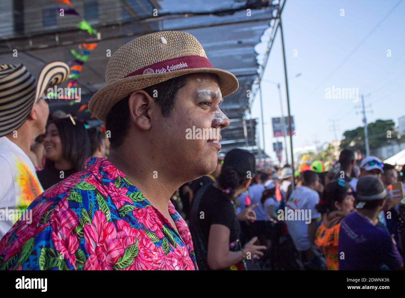 BARRANQUILLA, COLOMBIA - Dec 20, 2020: People enjoy the Barranquilla carnival Stock Photo