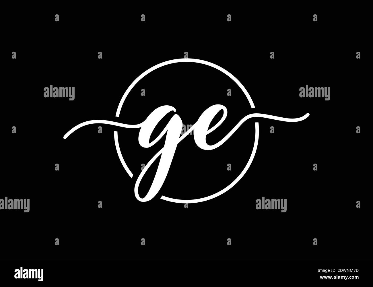 Initial Monogram Letter G E Logo Design Vector Template. G E Letter ...