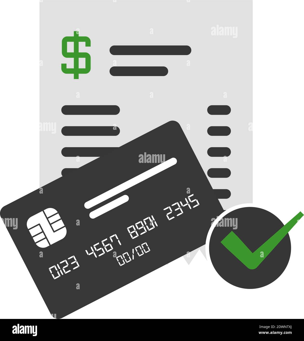 Credit card bill payment concept. Flat style. Isolated. Stock Vector