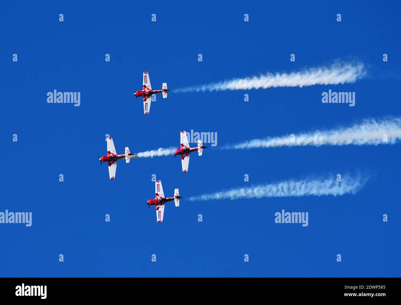The Global Stars display team in flying in formation. Stock Photo