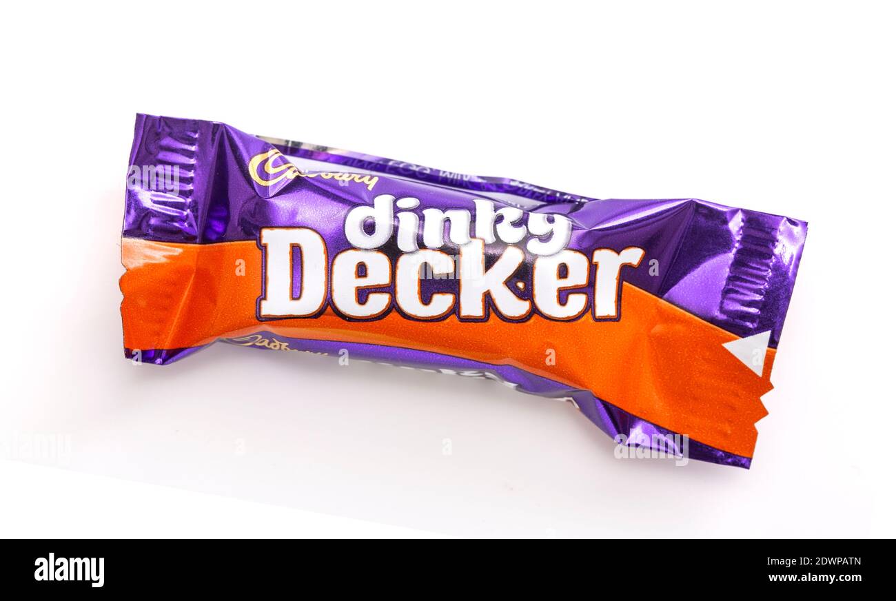 SWINDON, UK DECEMBER 23, 2020 Cadbury Dinky Decker chocolate bar