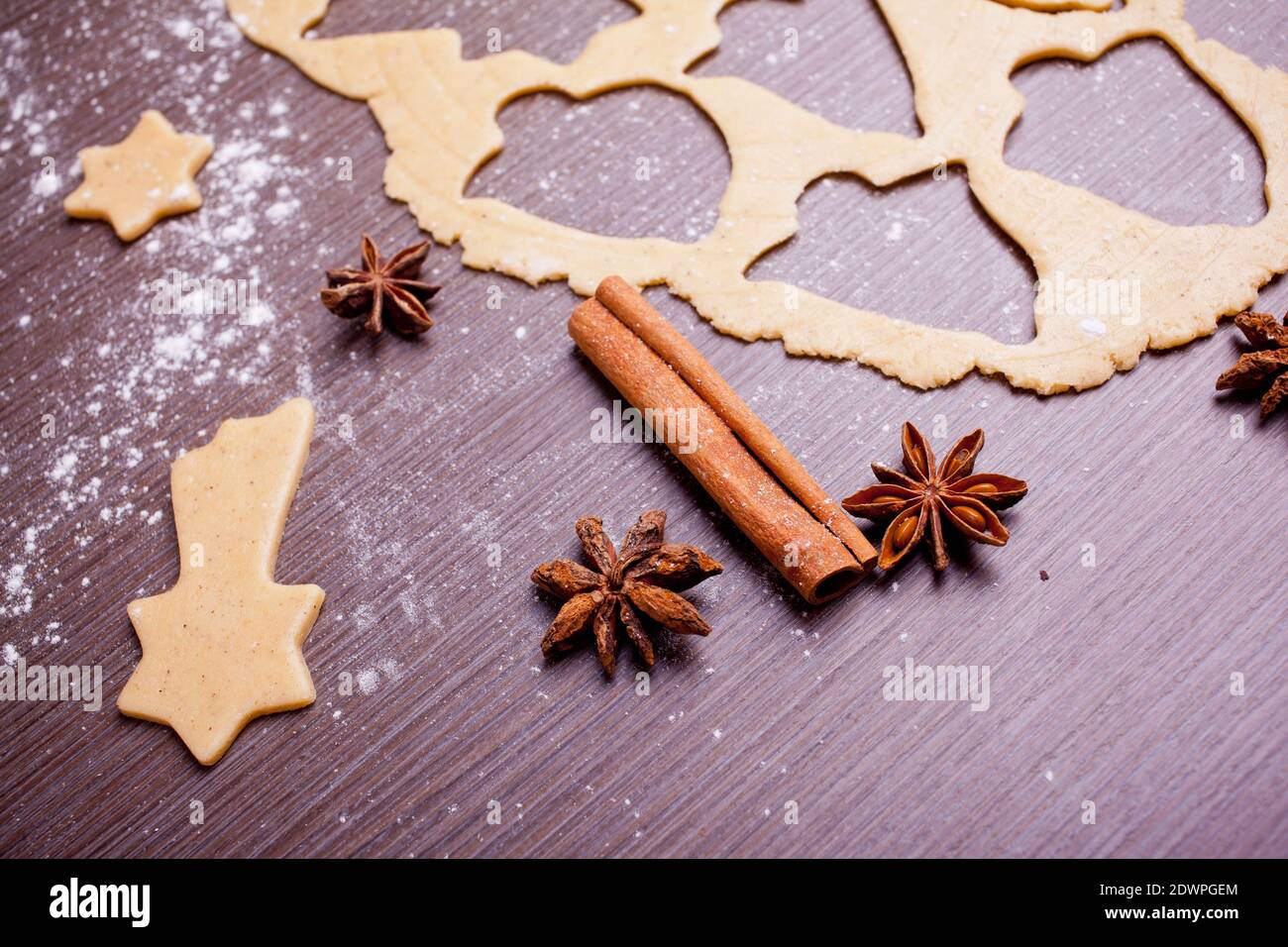Christmas baking, cake form and spices Stock Photo - Alamy