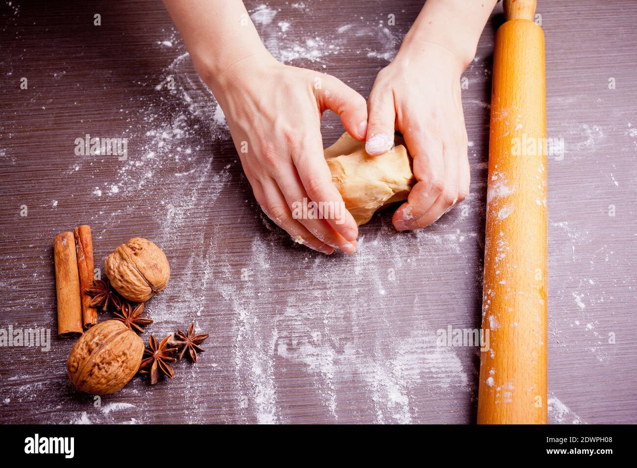 Christmas baking, cake form and spices Stock Photo - Alamy