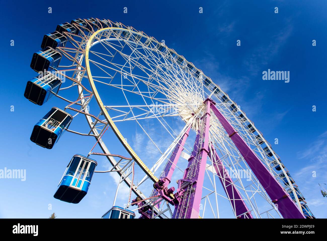 Ferris wheel with blue sky Stock Photo - Alamy