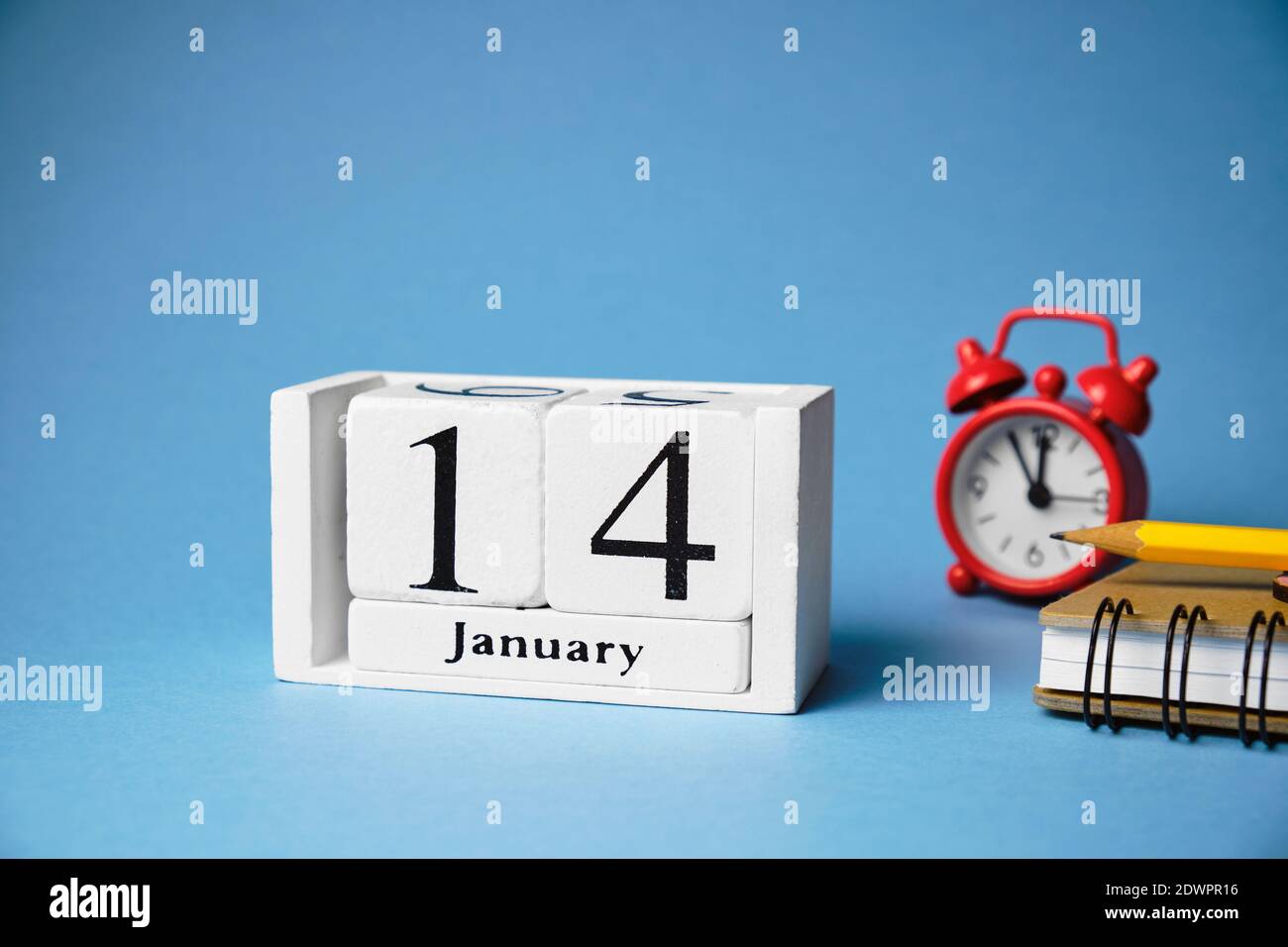 fourteenth day of winter month calendar january. Stock Photo