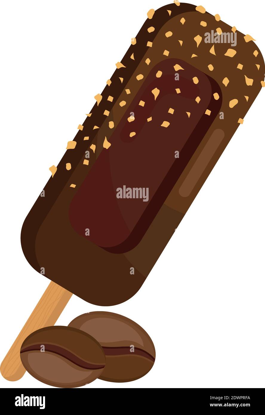 coffee ice cream in stick and seeds grains Stock Vector Image & Art Alamy