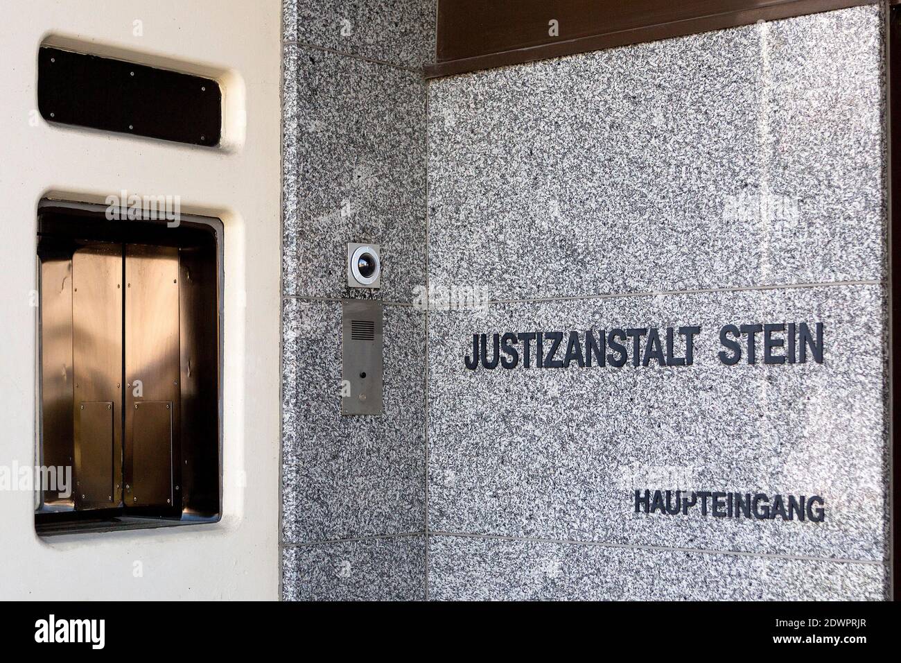 Haupteingang Justizanstalt Stein, Krems NÖ, Österreich Stock Photo