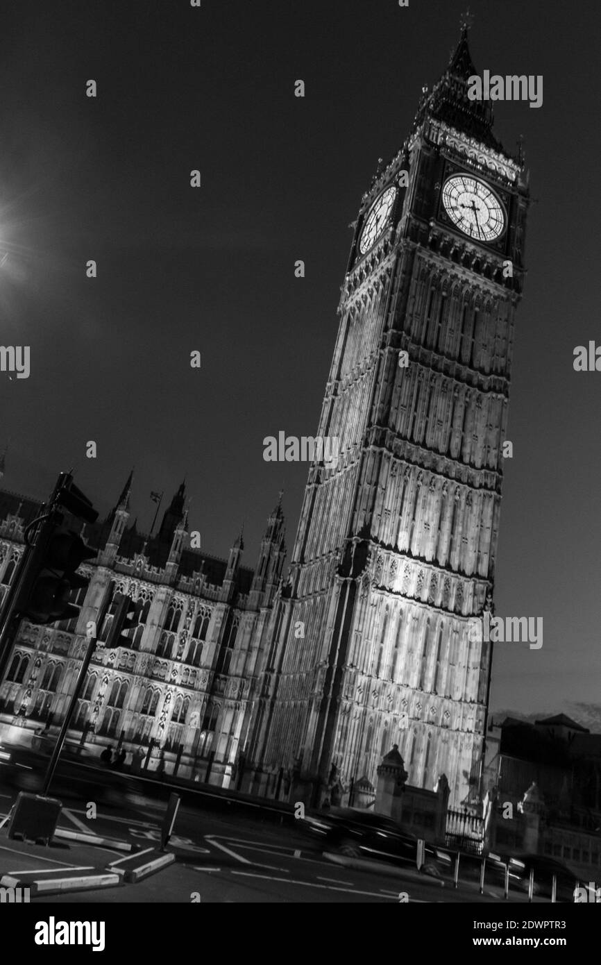 Elizabeth tower clock tower Black and White Stock Photos & Images - Alamy