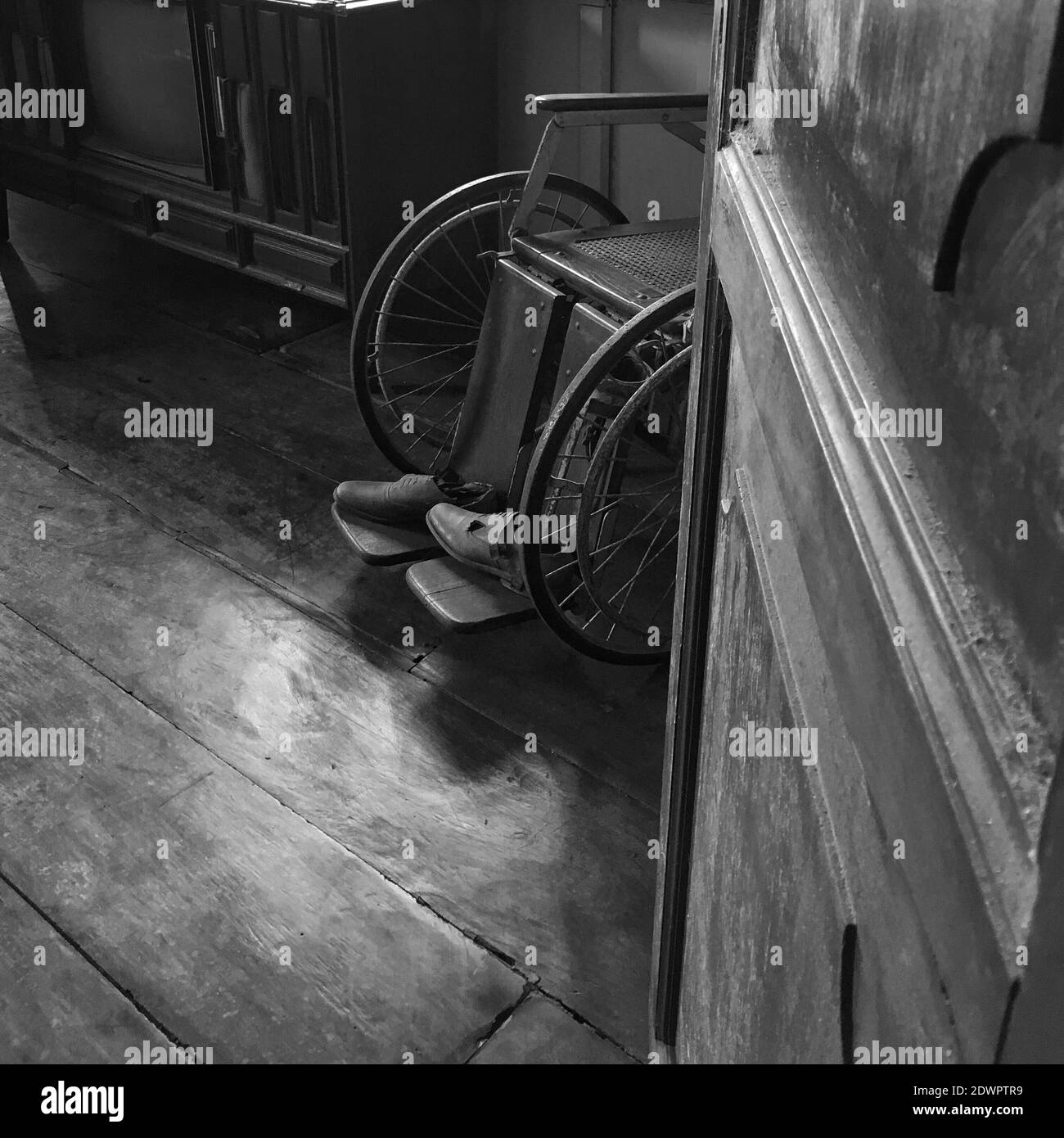 Wheelchair In Black And White Stock Photo Alamy