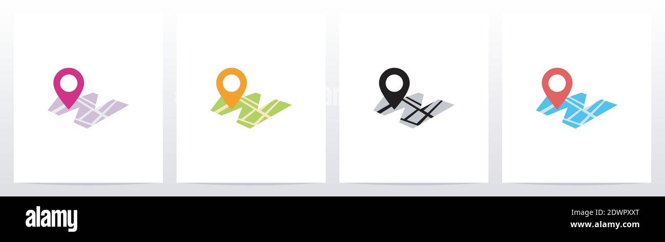 Location Pin On Letter Logo Design W Stock Vector