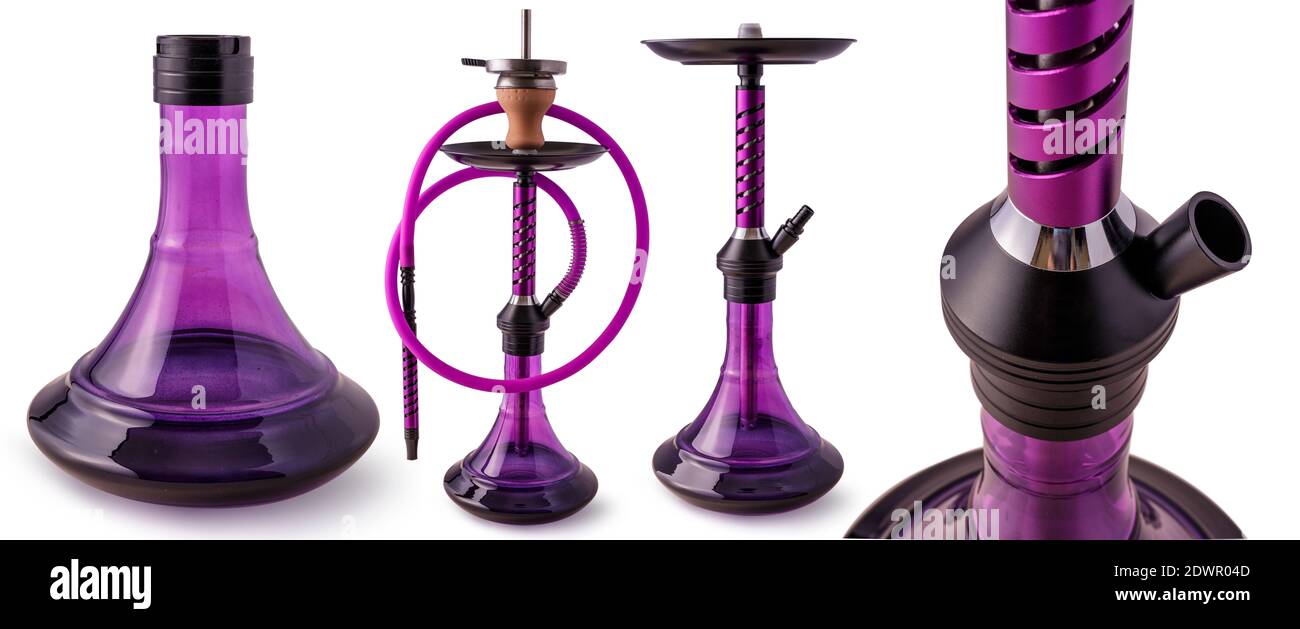 Modern purple hookah isolated on white background Stock Photo Alamy