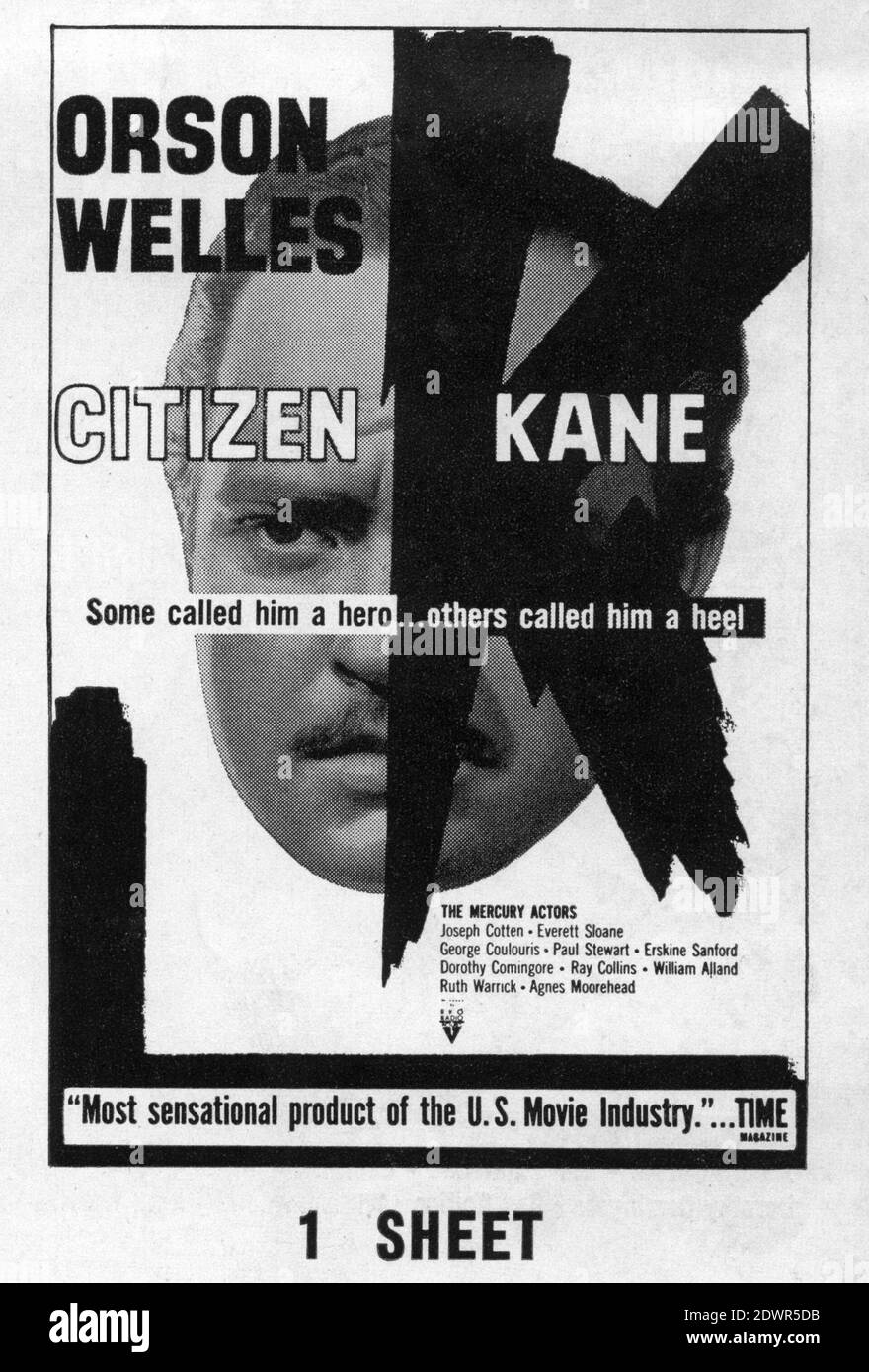 ORSON WELLES as Charles Foster Kane in CITIZEN KANE 1941 / 1956 director ORSON WELLES screenplay Herman J. Mankiewicz and Orson Welles music Bernard Herrmann Mercury Productions / RKO Radio Pictures Stock Photo