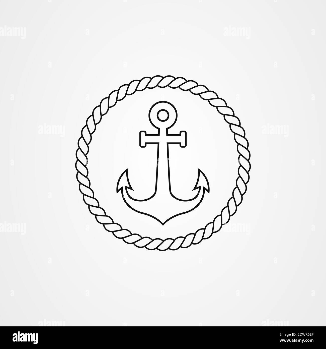Anchor and rope icon logo design. vector illustration Stock Vector