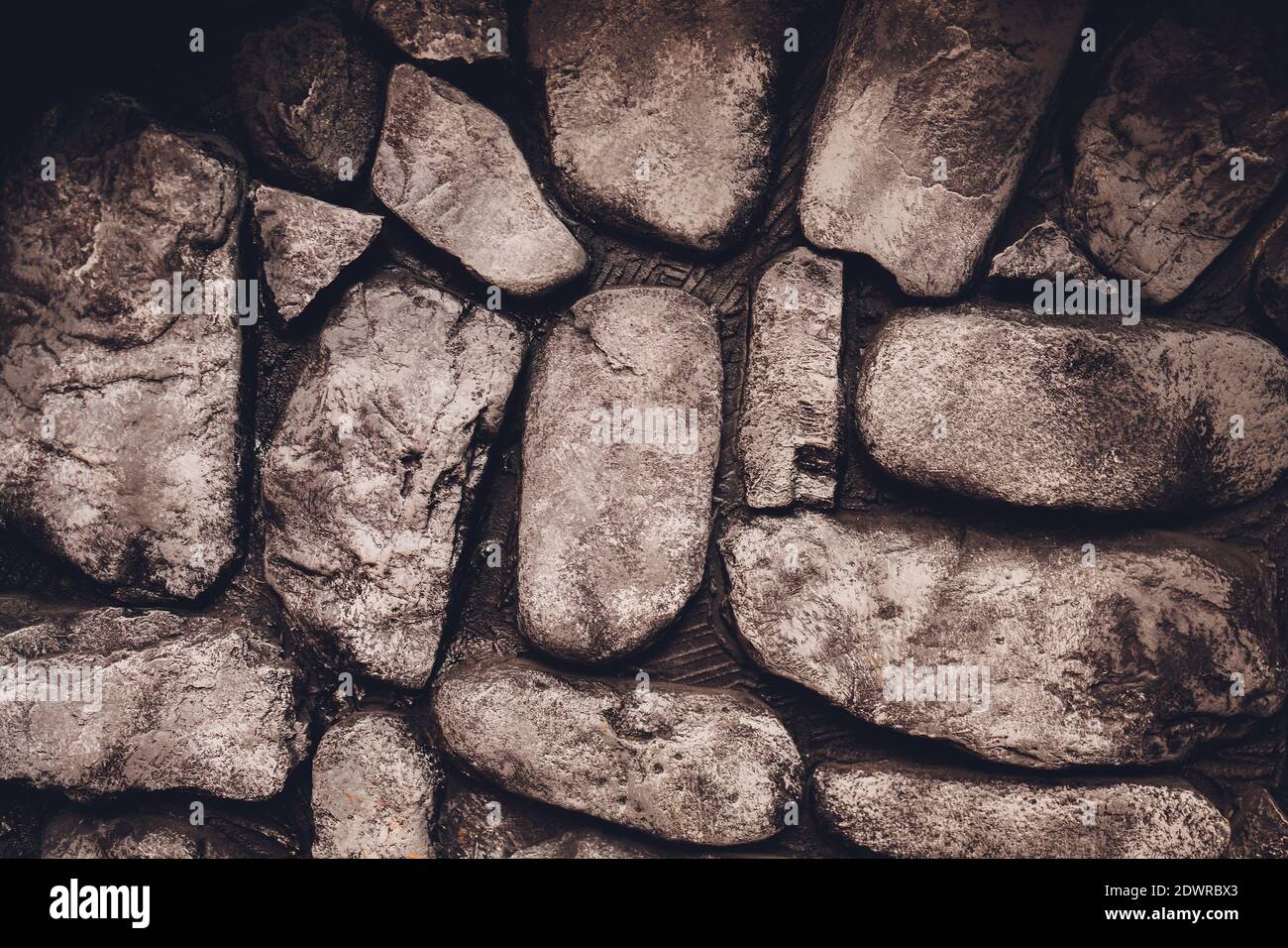 Ancient Stream Bed Rounded Rocks An abstract pattern created from the exterior wall of a fireplace made ...