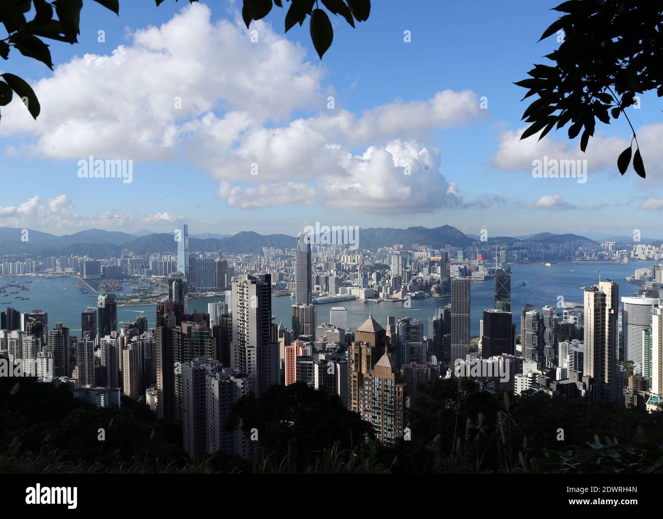 Hong Kong, China. 11th June, 2020. Photo shows a view by the Victoria Harbor in Hong Kong, south China, June 11, 2020. Credit: Li Gang/Xinhua/Alamy Live News Stock Photo