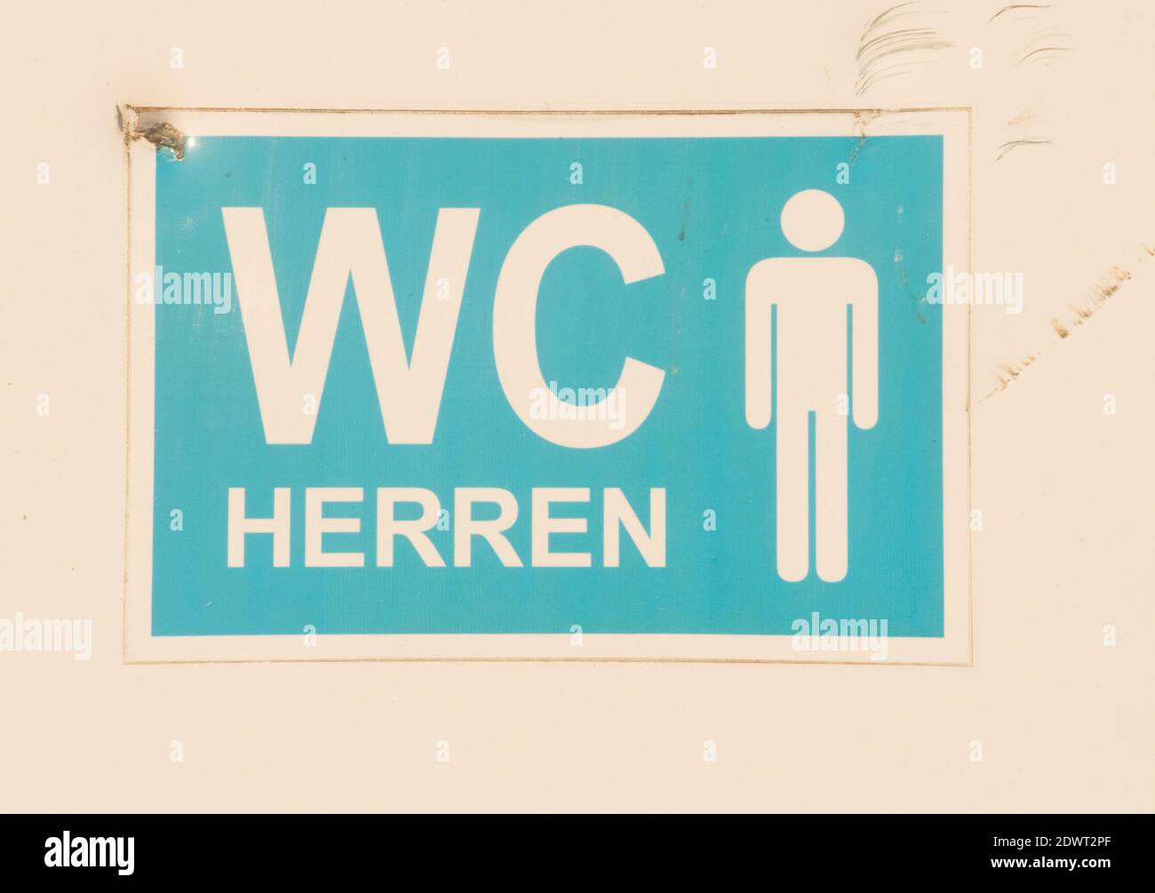 a toilet or WC sign for a public restroom, body hygiene and basic needs Stock Photo