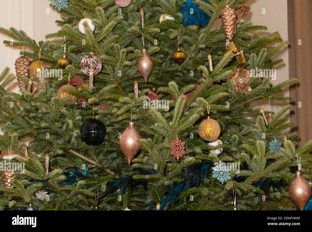 christmas tree decorations for the christmas tree in holiday season Stock Photo