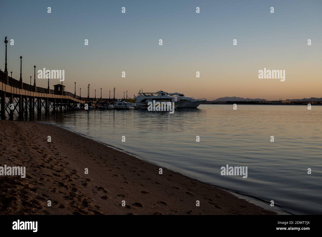 Sahl Hasheesh, Hurghada, Red Sea, Egypt - dec 2020: city bridge and ...