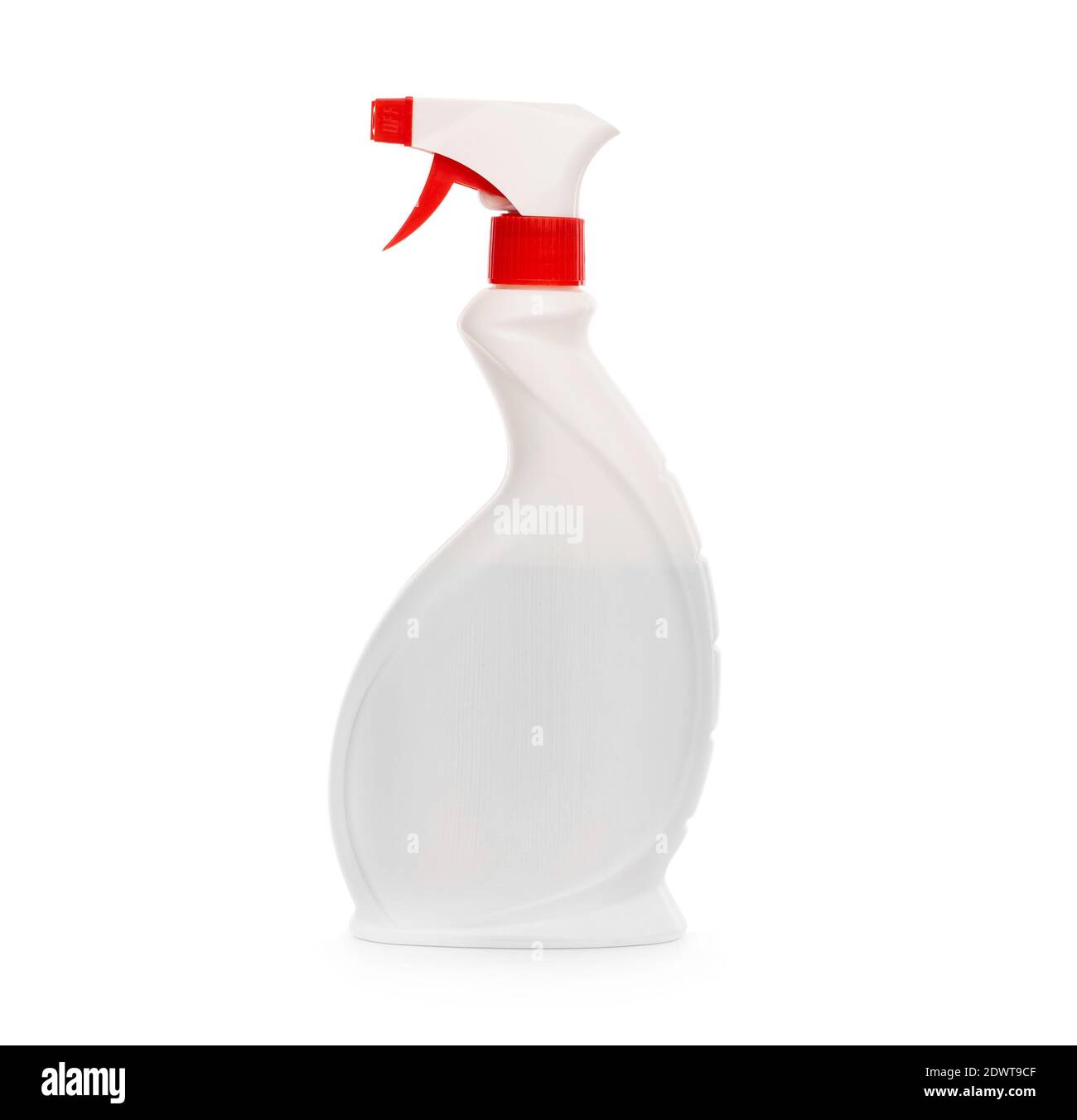 Plastic spray bottle for detergent isolated on white background Stock Photo
