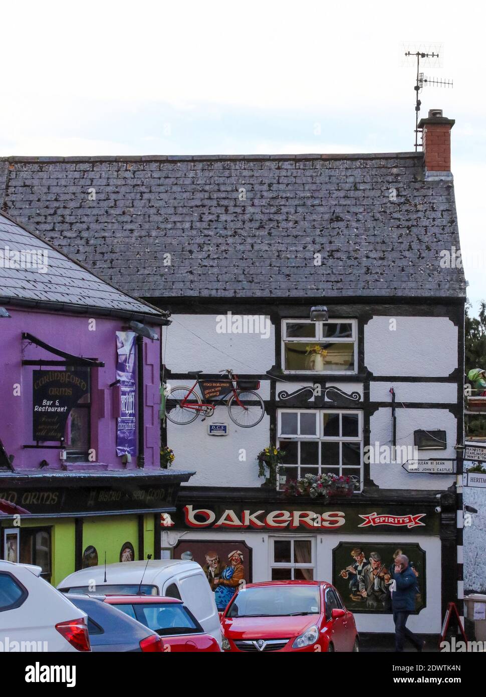 Two public houses in centre of a village in Ireland. The Carlingford