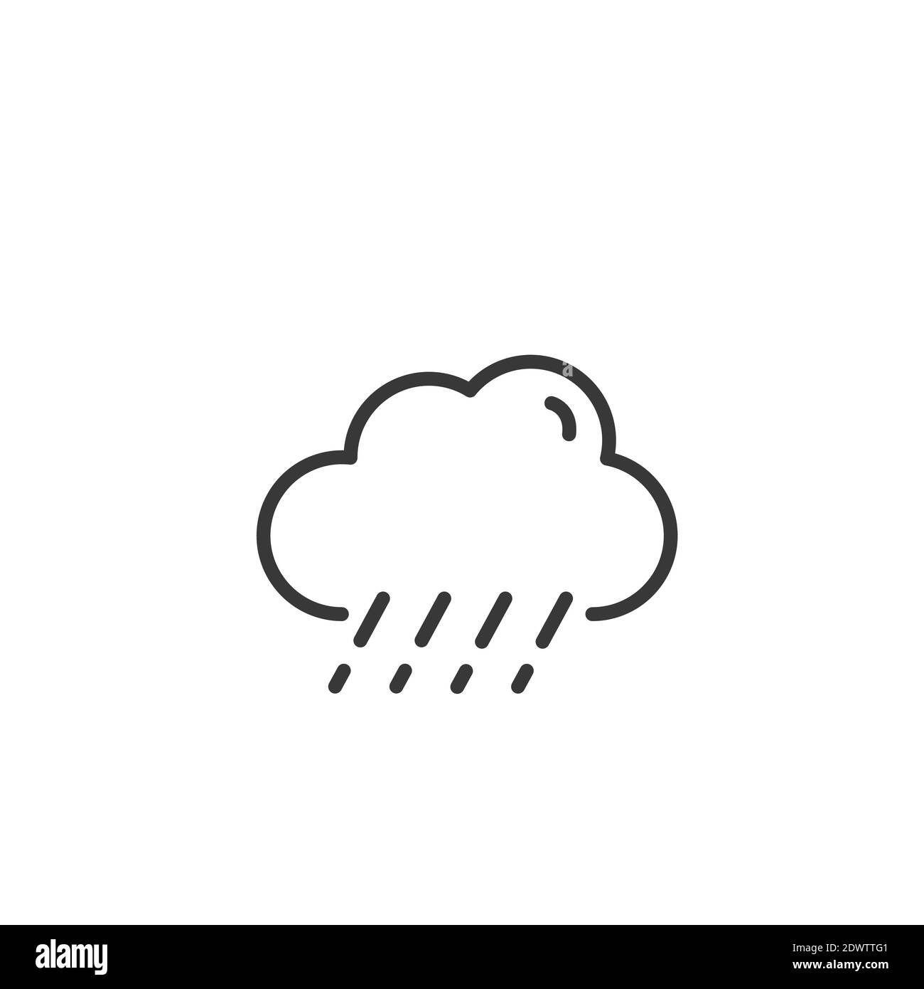 Sleet and cloud thin line icon. Isolated outline weather vector ...