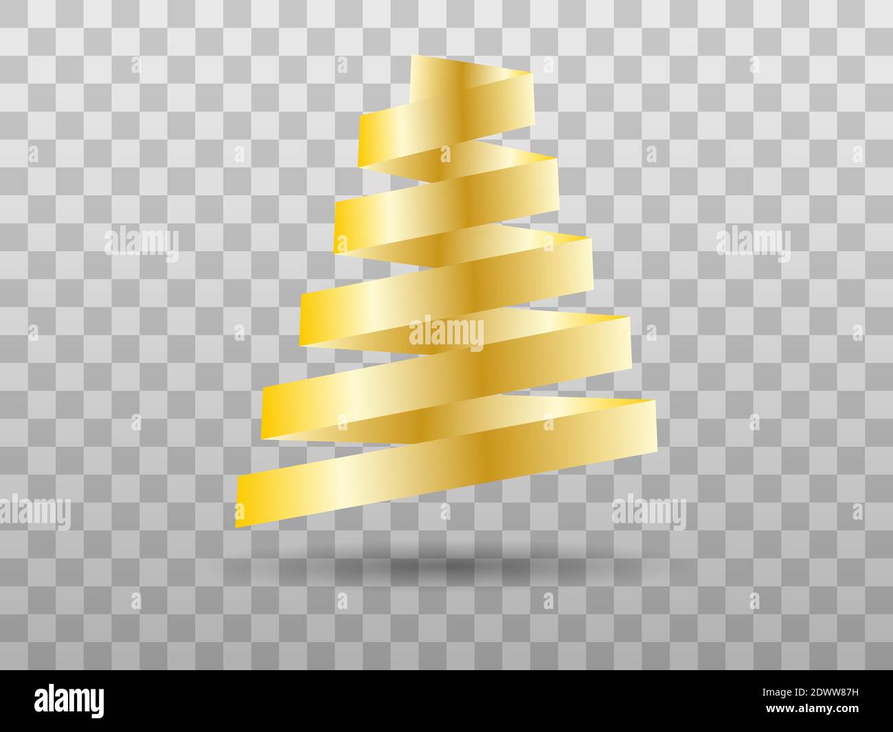 Christmas tree made of ribbon isolated on a transparent background ...