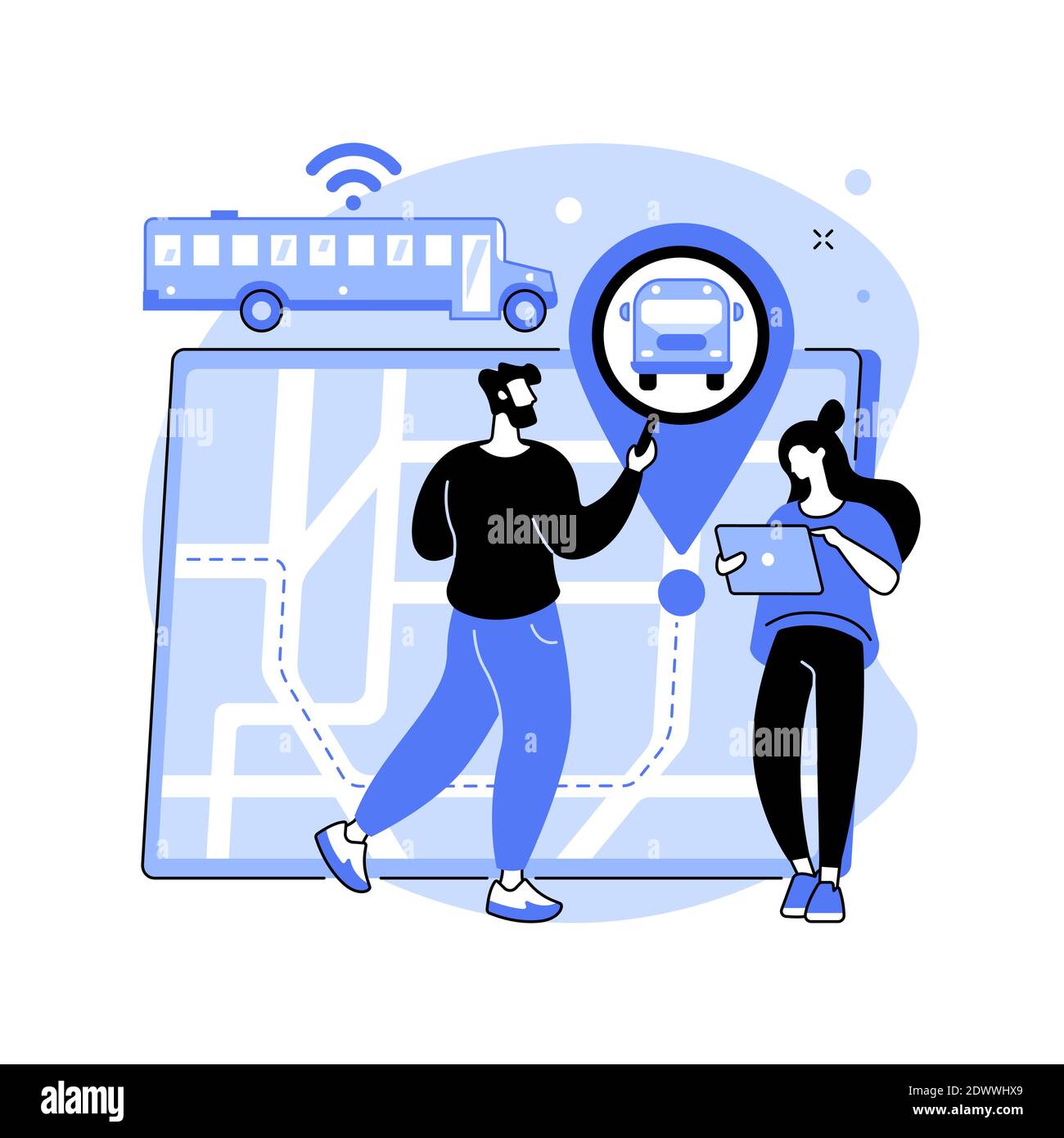 School bus tracking system abstract concept vector illustration Stock ...