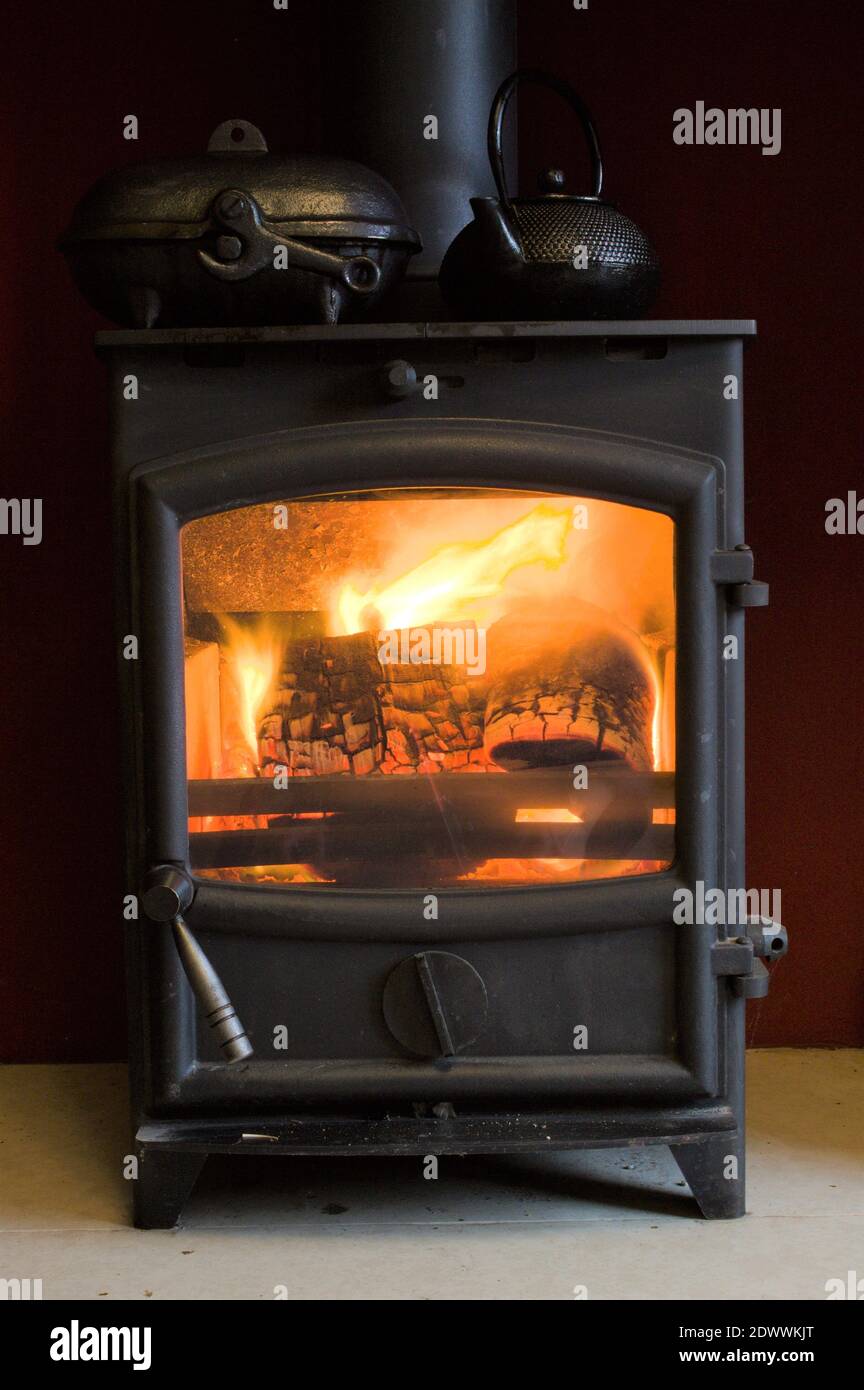 Log top burner kettle
