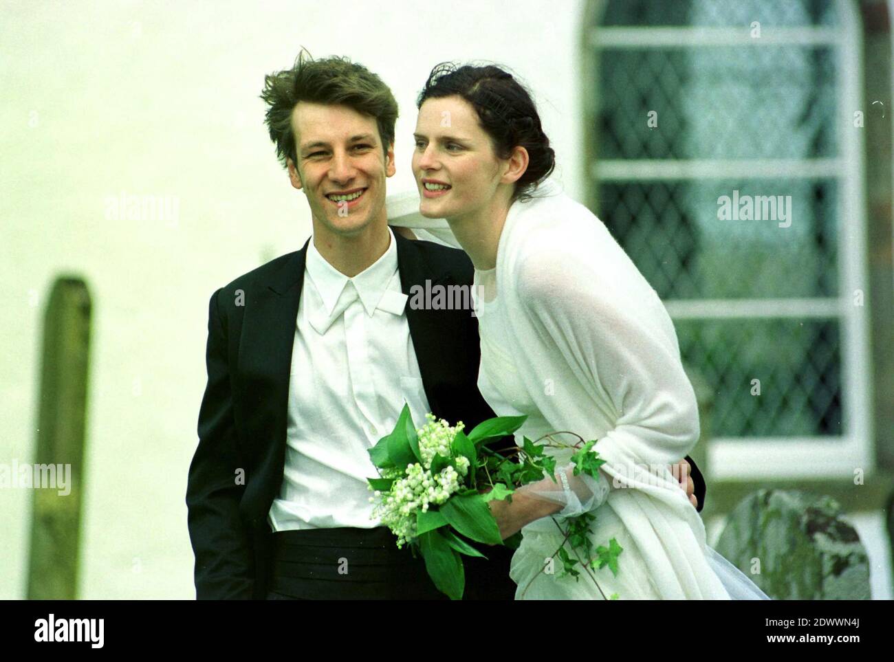 File photo dated 22/05/99 of Stella Tennant stepping down the aisle with French born David Lasnet in the small parish church of Oxnam in the Scottish Borders. The Scottish model has died aged 50. Stock Photo