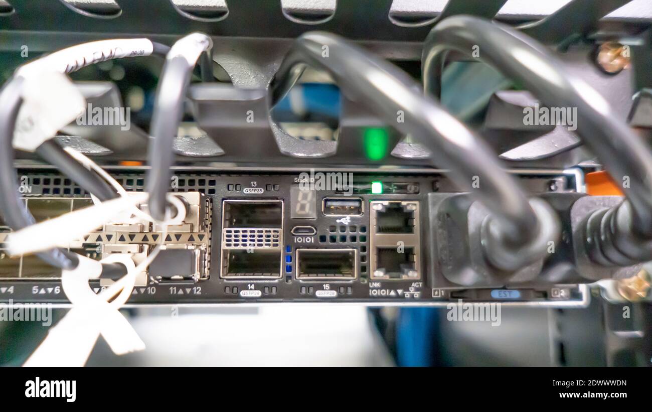 Behind the server in rack cabinet Stock Photo - Alamy
