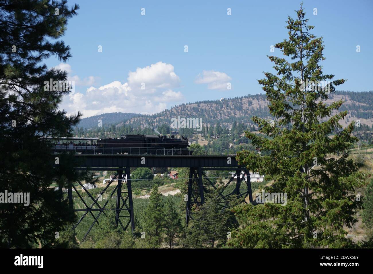 Kettle Valley Steam train in Summerland, BC, Canada. Stock Photo
