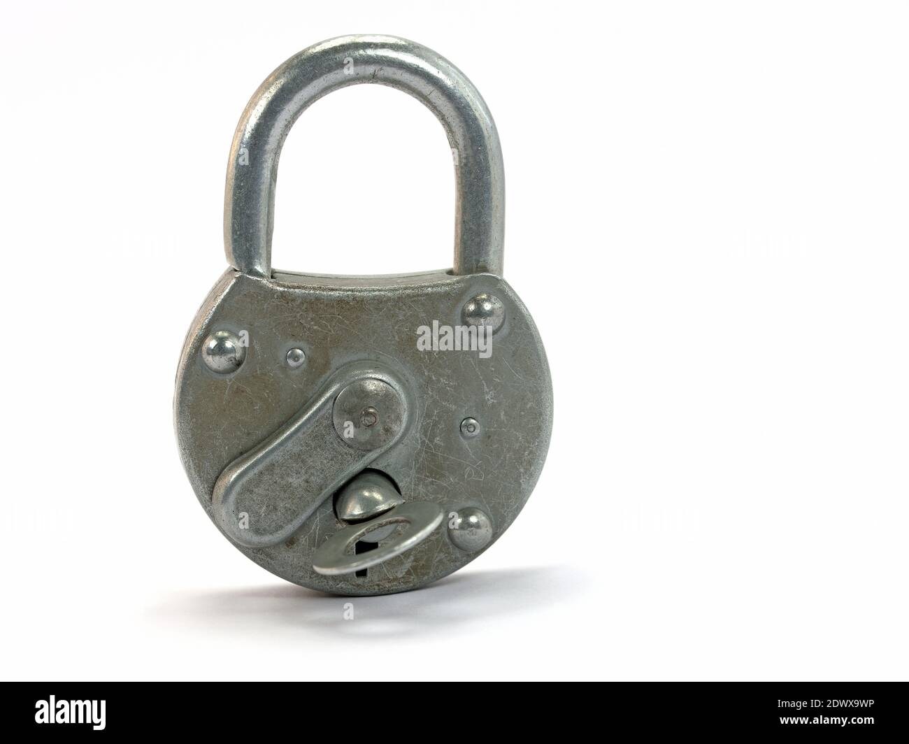 Padlock isolated against a white background Stock Photo
