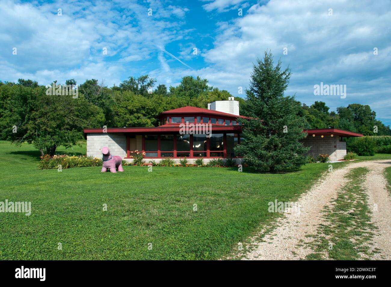 The Wyoming Valley School in Wisconsin was designed by Frank Lloyd