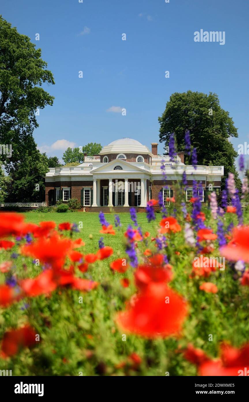 West Lawn & Garden at Monticello, Home of Thomas Jefferson
